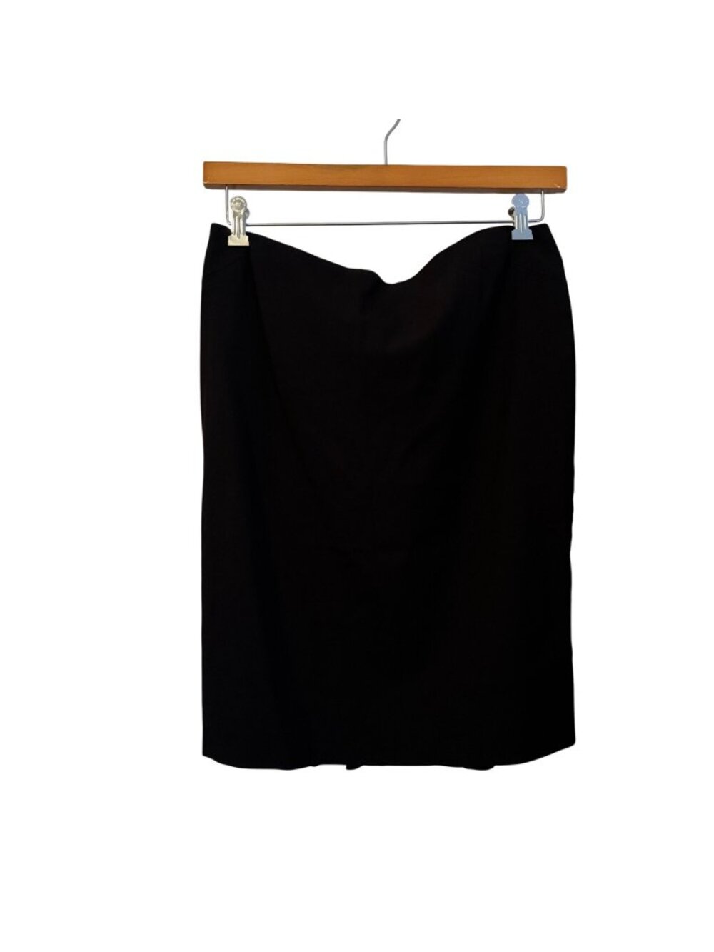 Escada Womens Black Wool Skirt With Flared Back Hem Detail Size 8